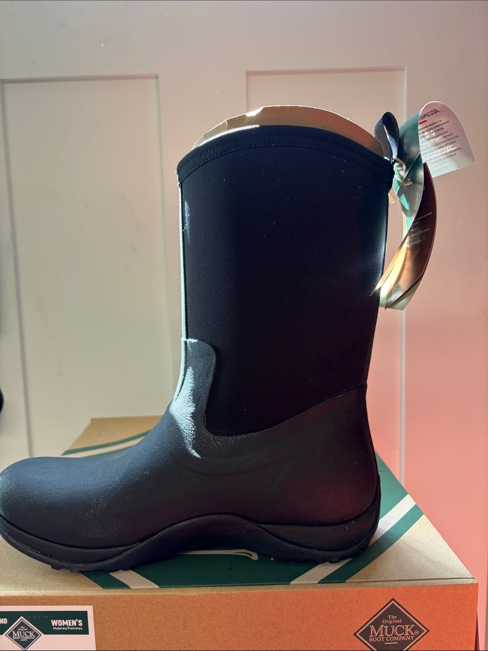 Women's Muck Boot Co. Arctic Weekend Black Waterproof Mid-Calf Boot Size 9M NWT - Picture 3 of 7